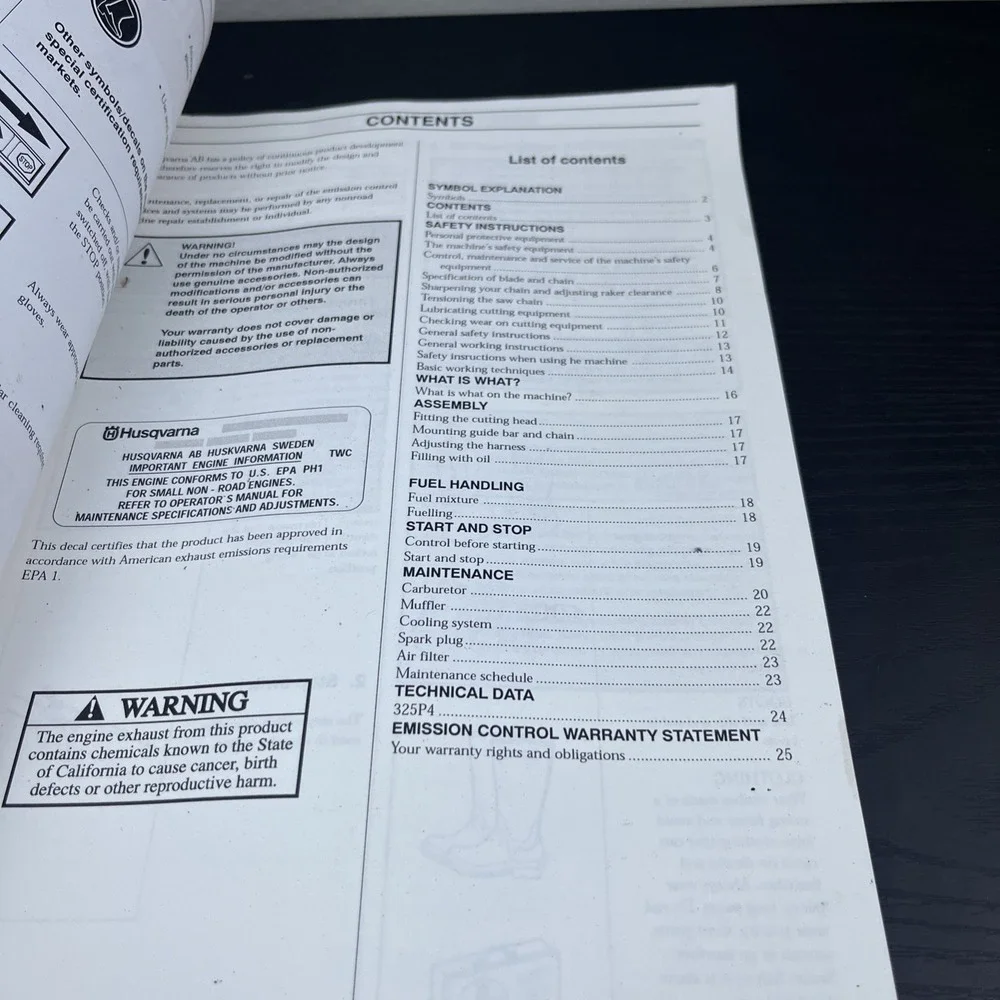 EBAY TITLE: Husqvarna 325P4 X-Series E-Tech Pole Saw Operator's Manual OEM Guide